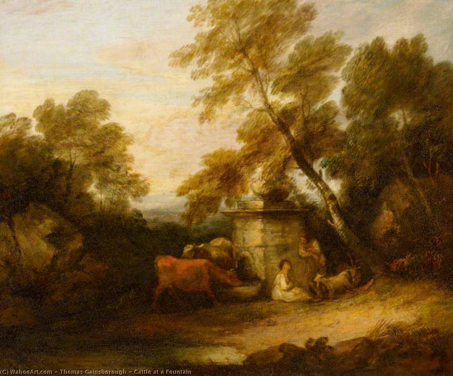 Cattle At A Fountain — Thomas Gainsborough