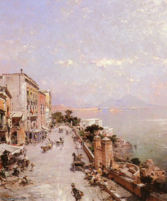 A View Of Posilippo, Naples — Franz Richard Unterberger