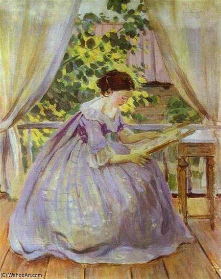 Lady Embroidering — Victor Borisov Mtov