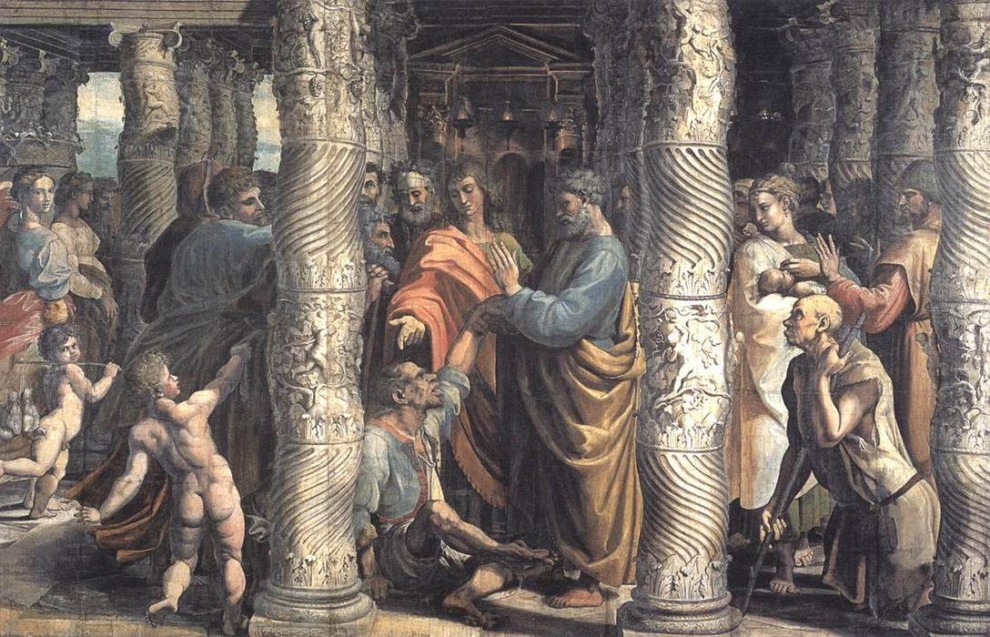 The Healing Of The Lame Man (cartoon For The Sistine Chapel) — Raphael