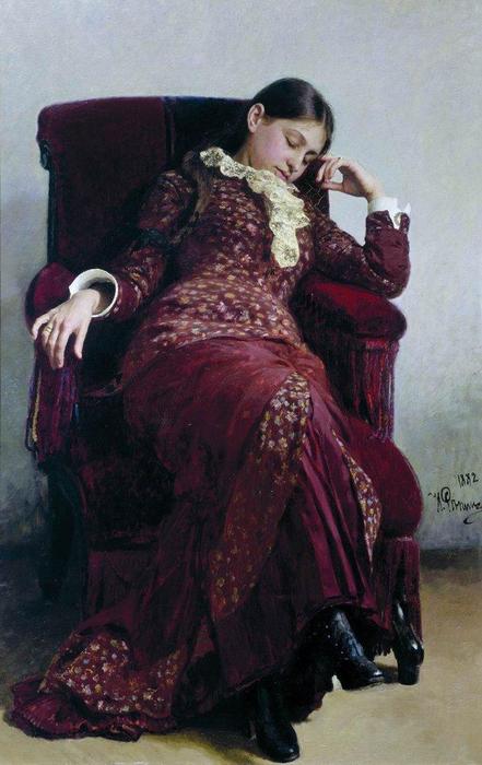 Rest. Portrait Of Vera Repina, The Artist' S Wife. — Ilya Yefimovich Repin