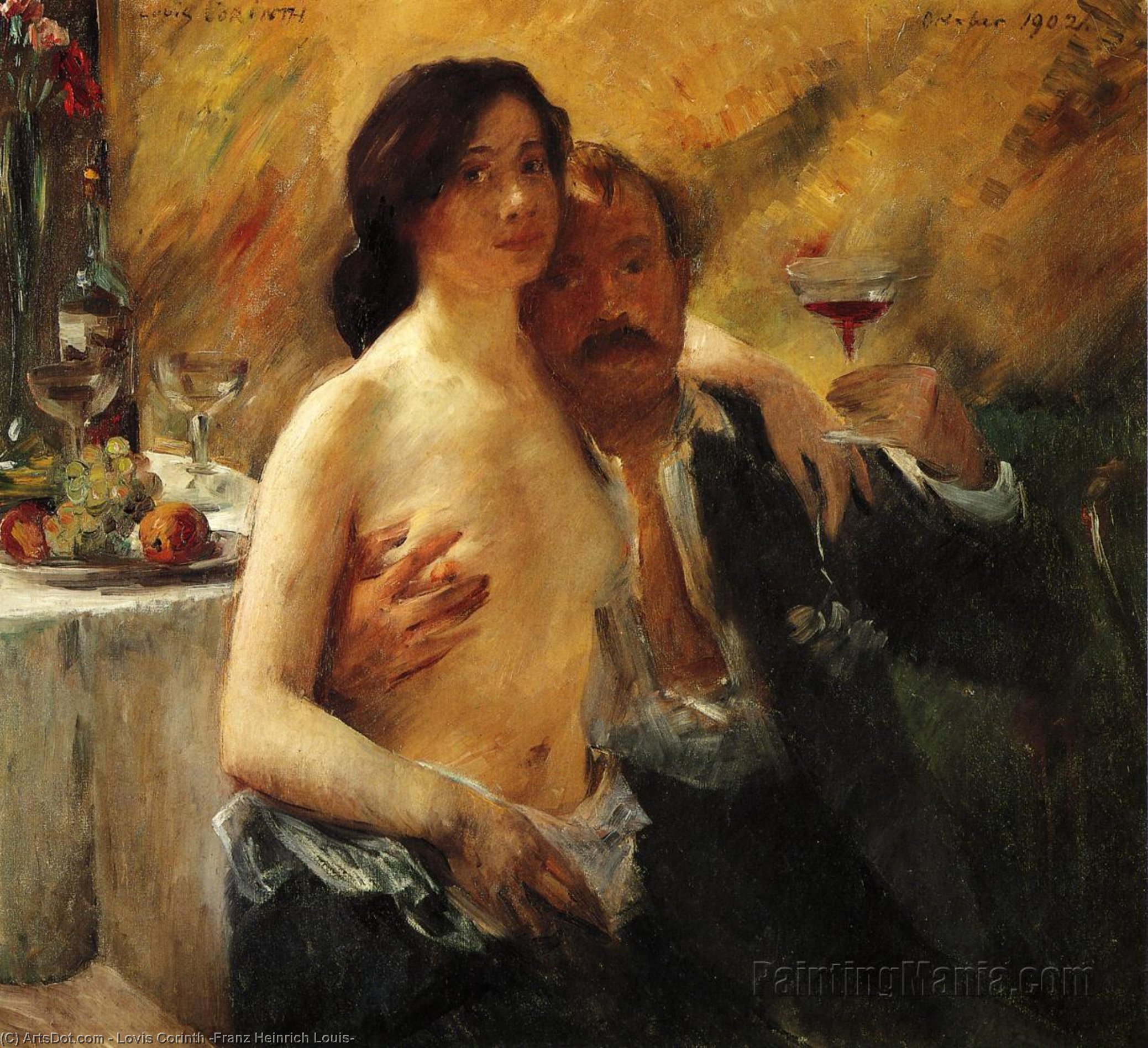 Self Portrait With Charlotte Berend And A Glass Of Champagne — Ловис Корнит