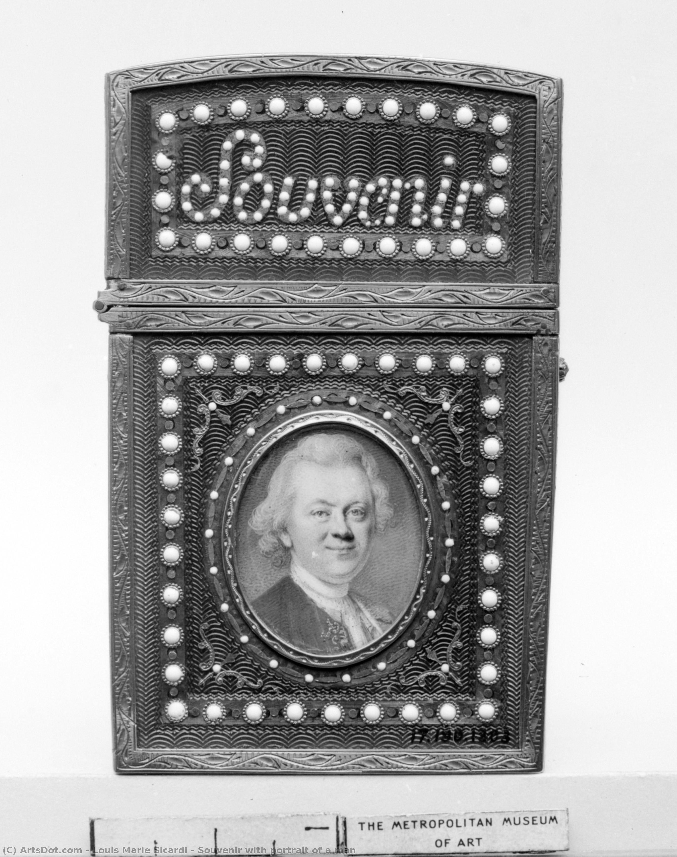 Souvenir With Portrait Of A Man — Louis Marie Sicardi