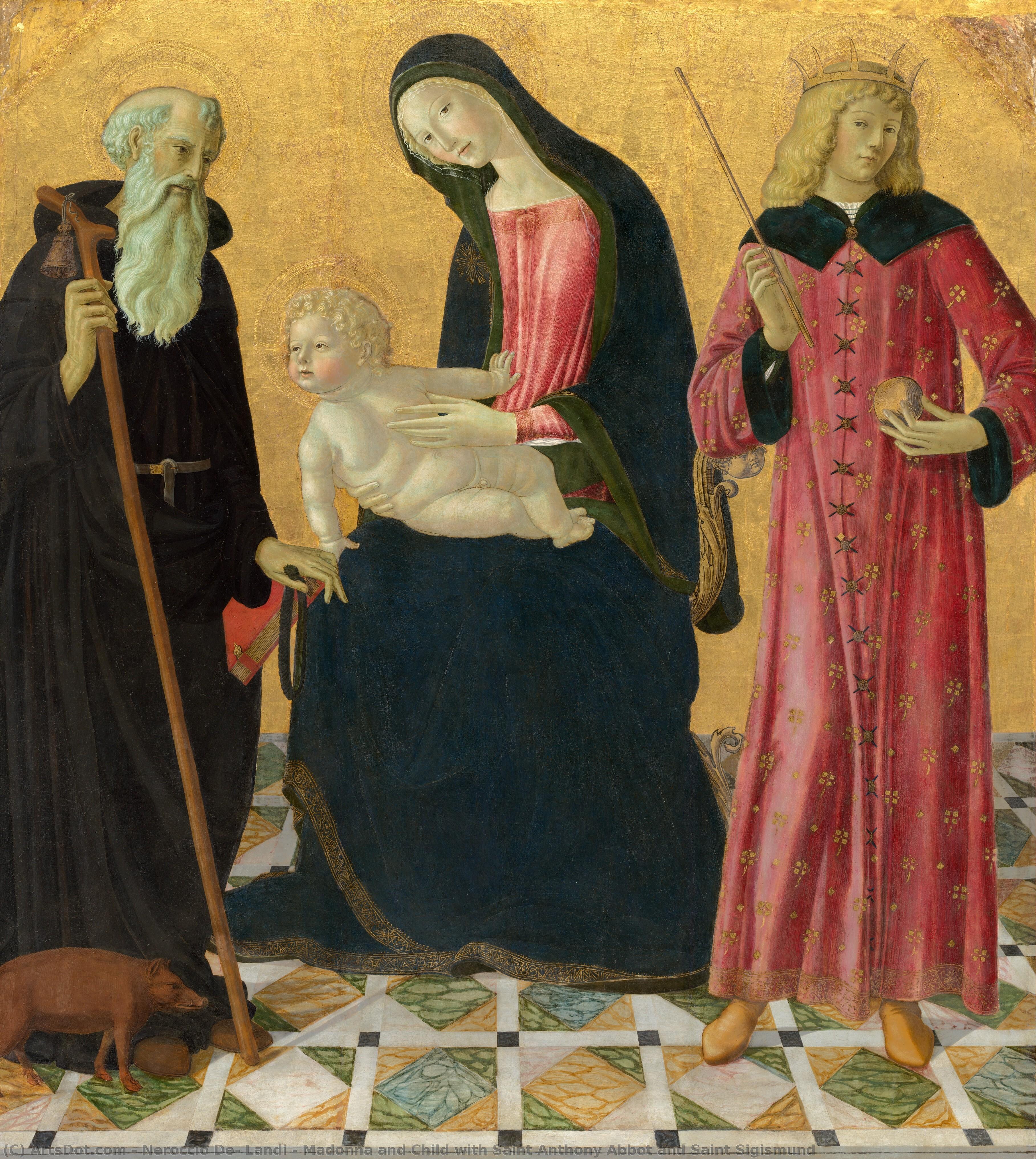Madonna And Child With Saint Anthony Abbot And Saint Sigismund — Neroccio De Landi