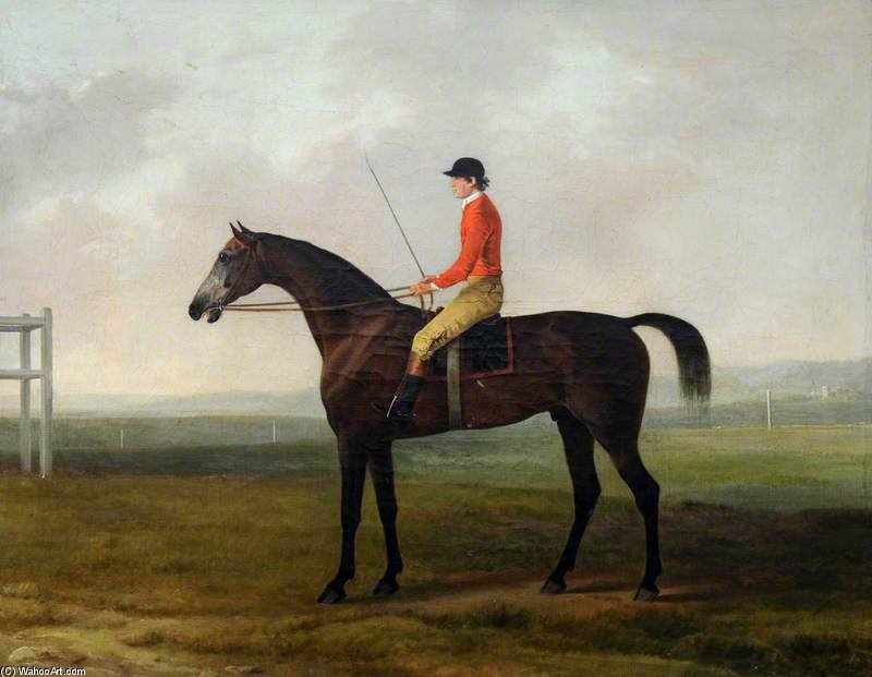'pilot', A Grey Racehorse With A Jockey Up, In A Racecourse Setting — Sawrey Gilpin