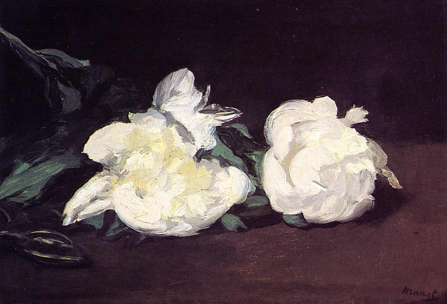Branch Of White Peonies And Secateurs — Édouard Manet