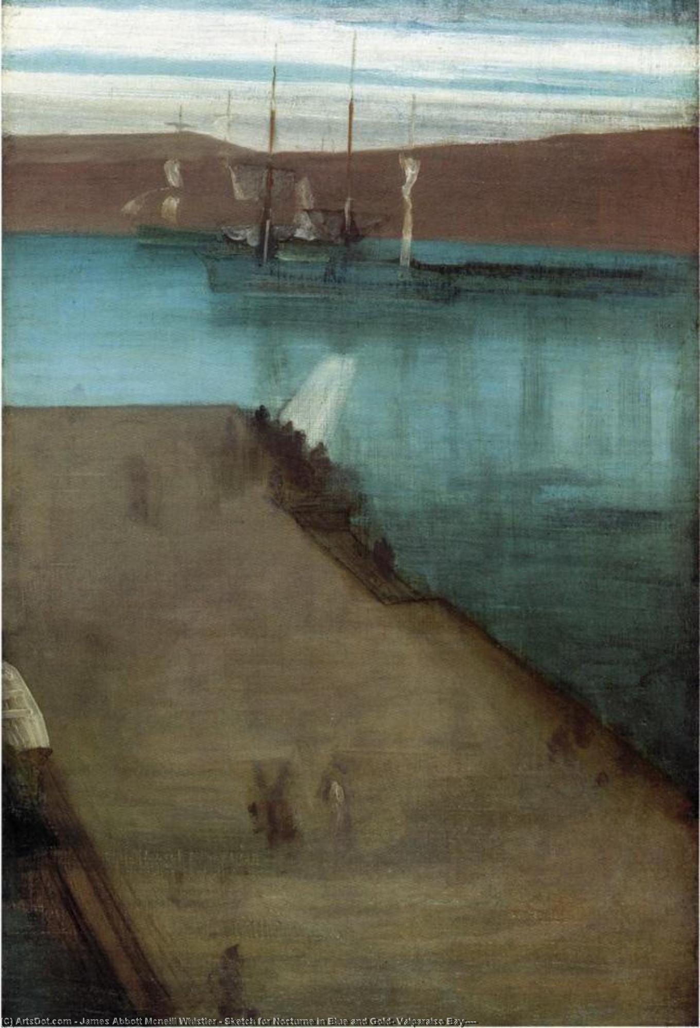 Sketch For Nocturne In Blue And Gold: Valparaiso Bay'''' — ジェームズ・アボット・マクニール・ホイッスラー
