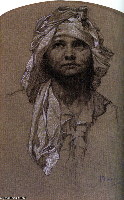 Head Of A Girl — Alphonse Mucha