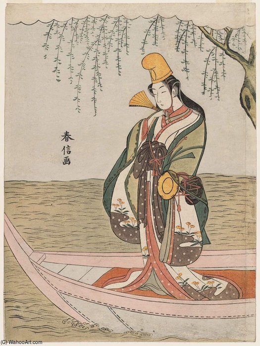 Shirabyôshi Dancer Standing In A Boat — Suzuki Harunobu