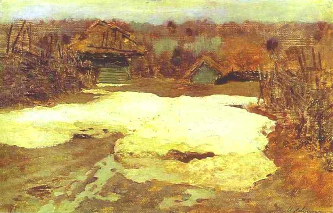 The Last Snow. Savvina Sloboda. Study — Isaak Ilyich Levitan