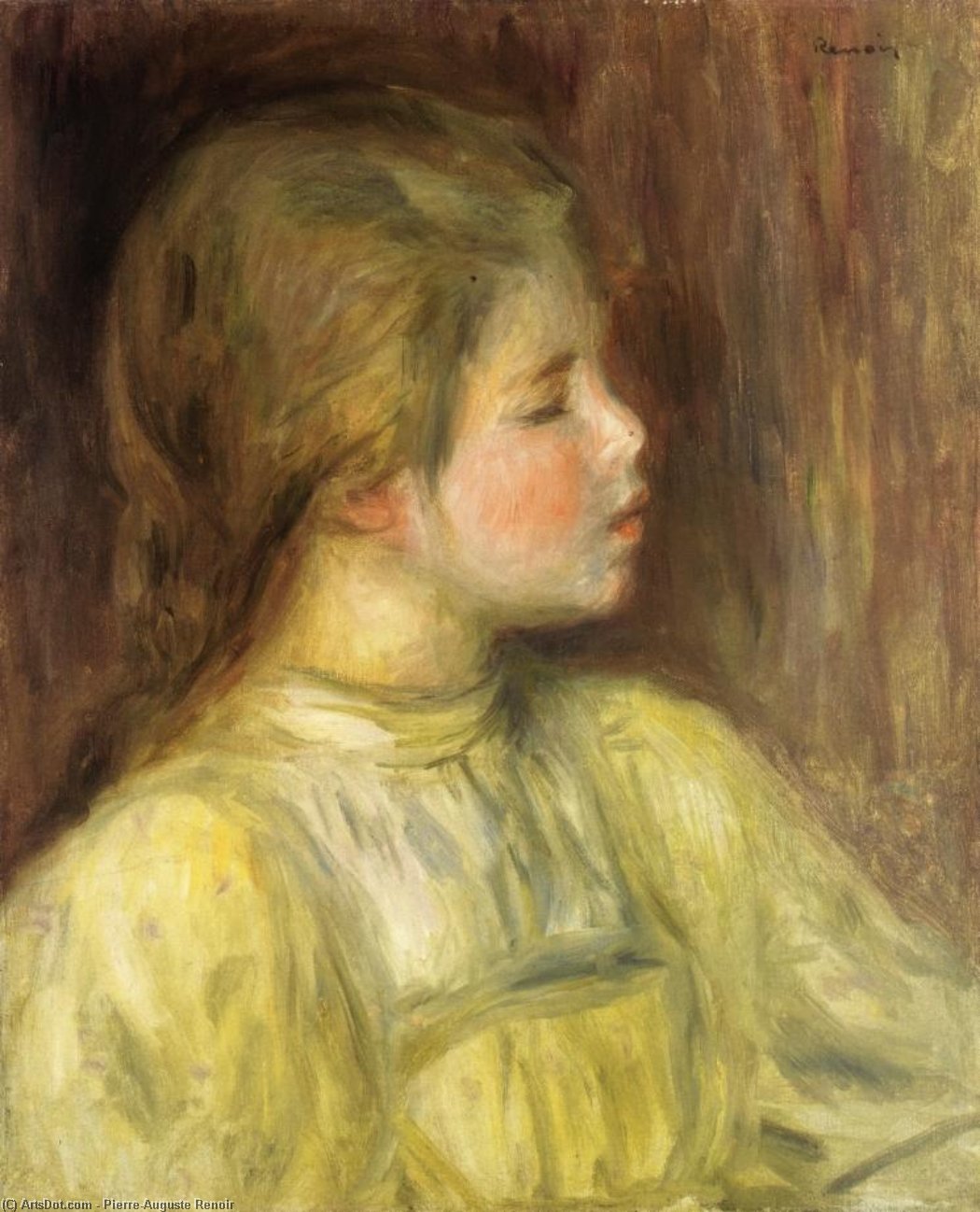 Woman's Head, The Thinker — Pierre-auguste Renoir