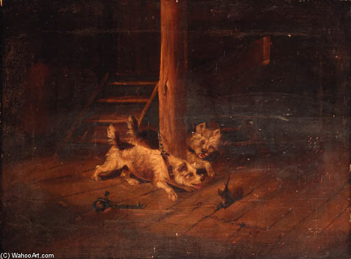 Terriers Ratting In A Barn — ジョージ・アーフィールド (スミス)