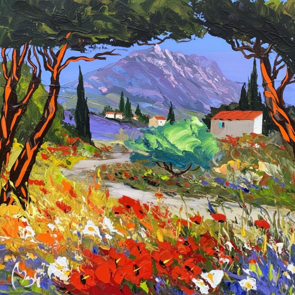 Prado Alpino Etéreo: Una Sinfonía Texturizada De Cumbres Soleadas Y Flores Silvestres — Caroline Pelletier