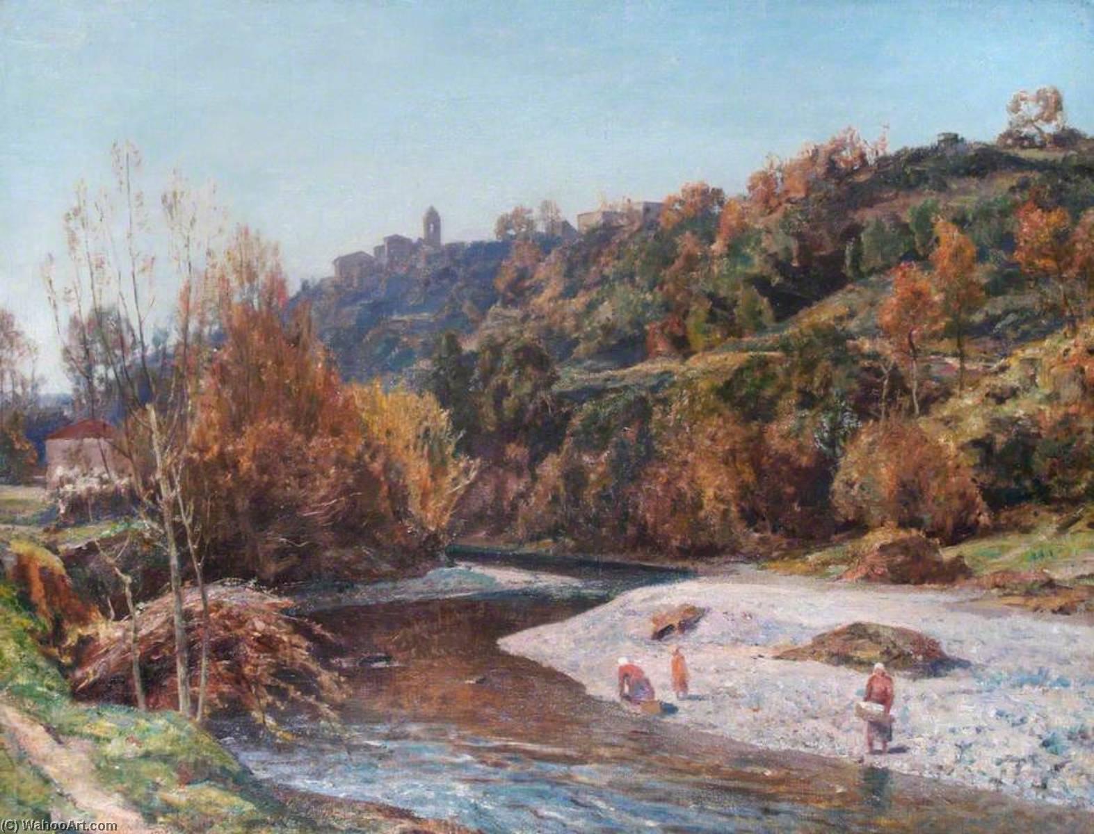 The River At Cagnes, Alpes Maritimes, France — Herbert Edwin Pelham Hughes Stanton