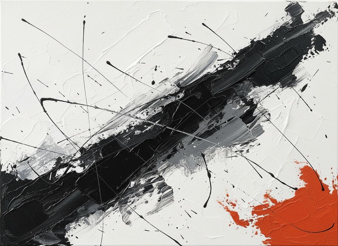 Monochromatic Tension: A Kinetic Study Of Obsidian Striations And Radiant Ember — Christian Noiret