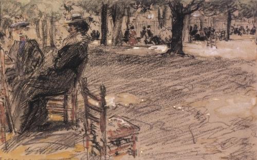 Women Seated In The Park — Everett Shinn