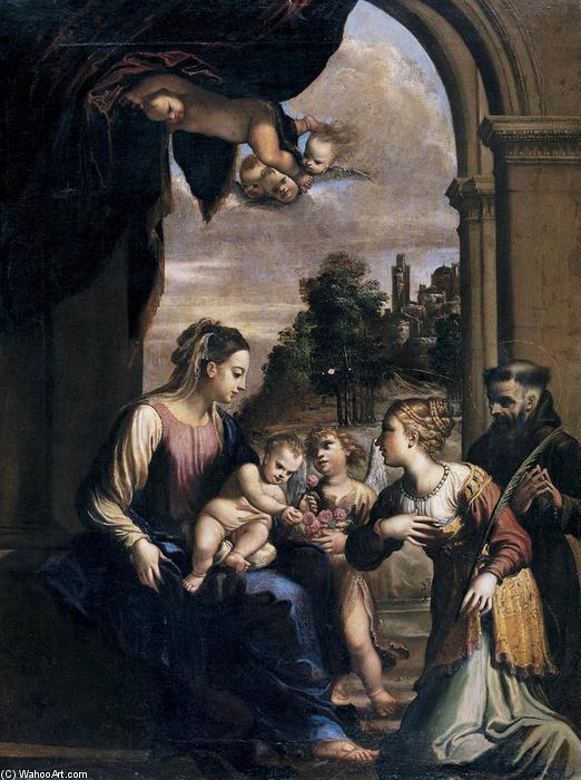 Madonna And Child With Sts Catherine And Francis — Francesco Brizio