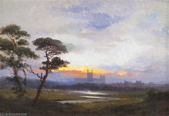 Ely Cathedral At Sunset — Edmund John Niemann