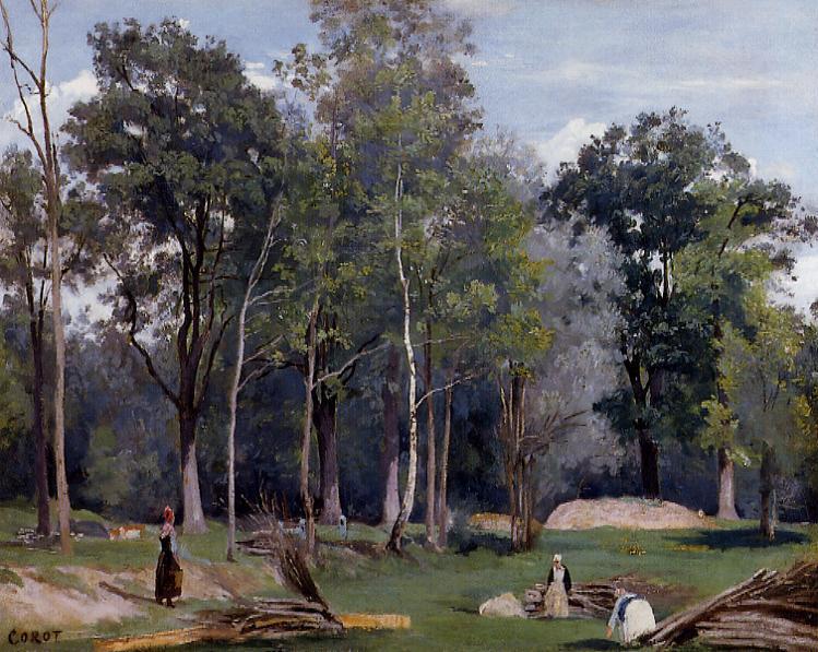 In The Woods At Ville D'avray — Jean-baptiste-camille Corot