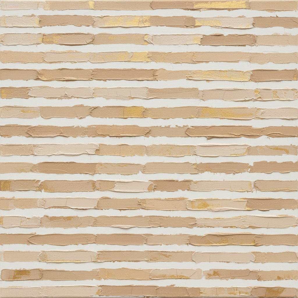 Vergoldete Sande Der Gelassenheit: Eine Monumentale Studie In Strukturierter Gold- Und Cremefarbe (impasto) — Laurent Fabre