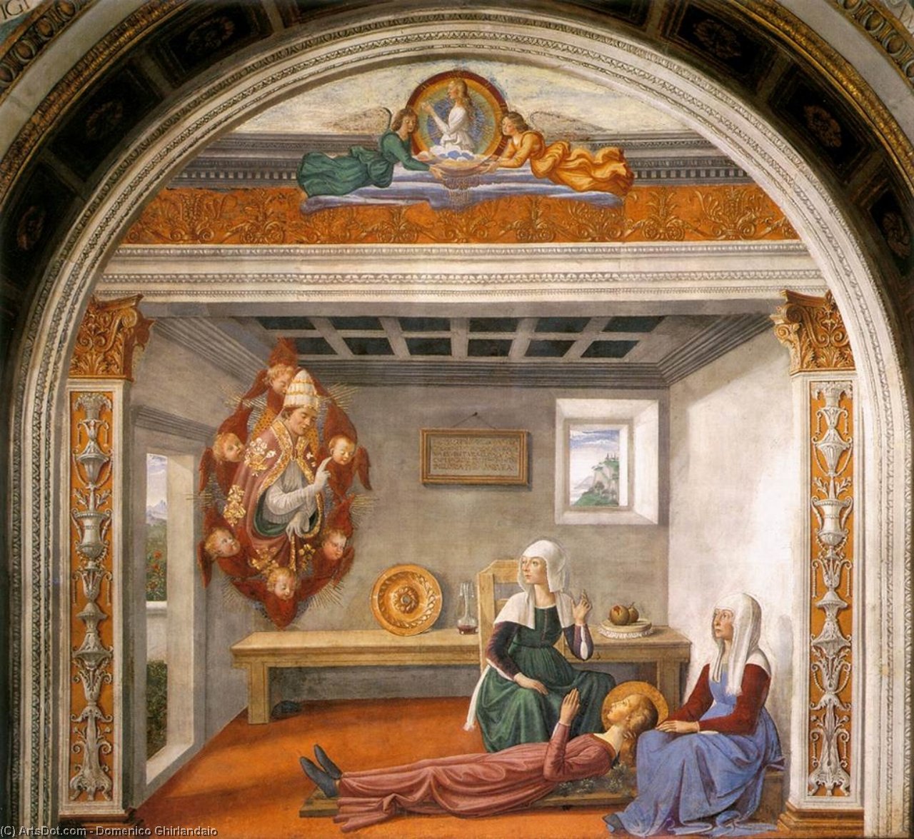 Anuncio De La Muerte A Santa Fina — Domenico Ghirlandaio