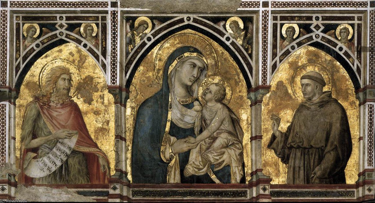 Assisi-arch-madonna And Child With St Francis And St John The Baptist — Pietro Lorenzetti