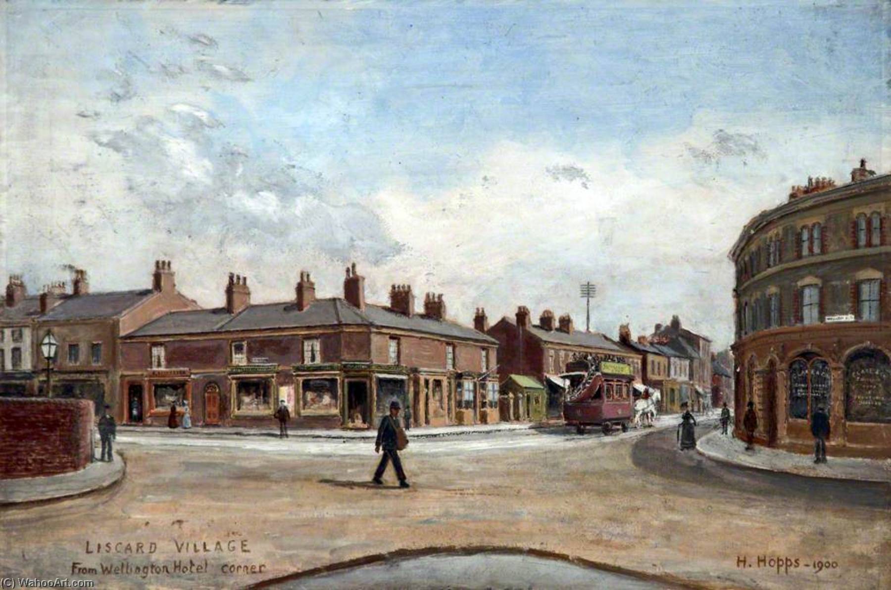 Liscard Village From Wellington Hotel, Wirral — Harold Hopps