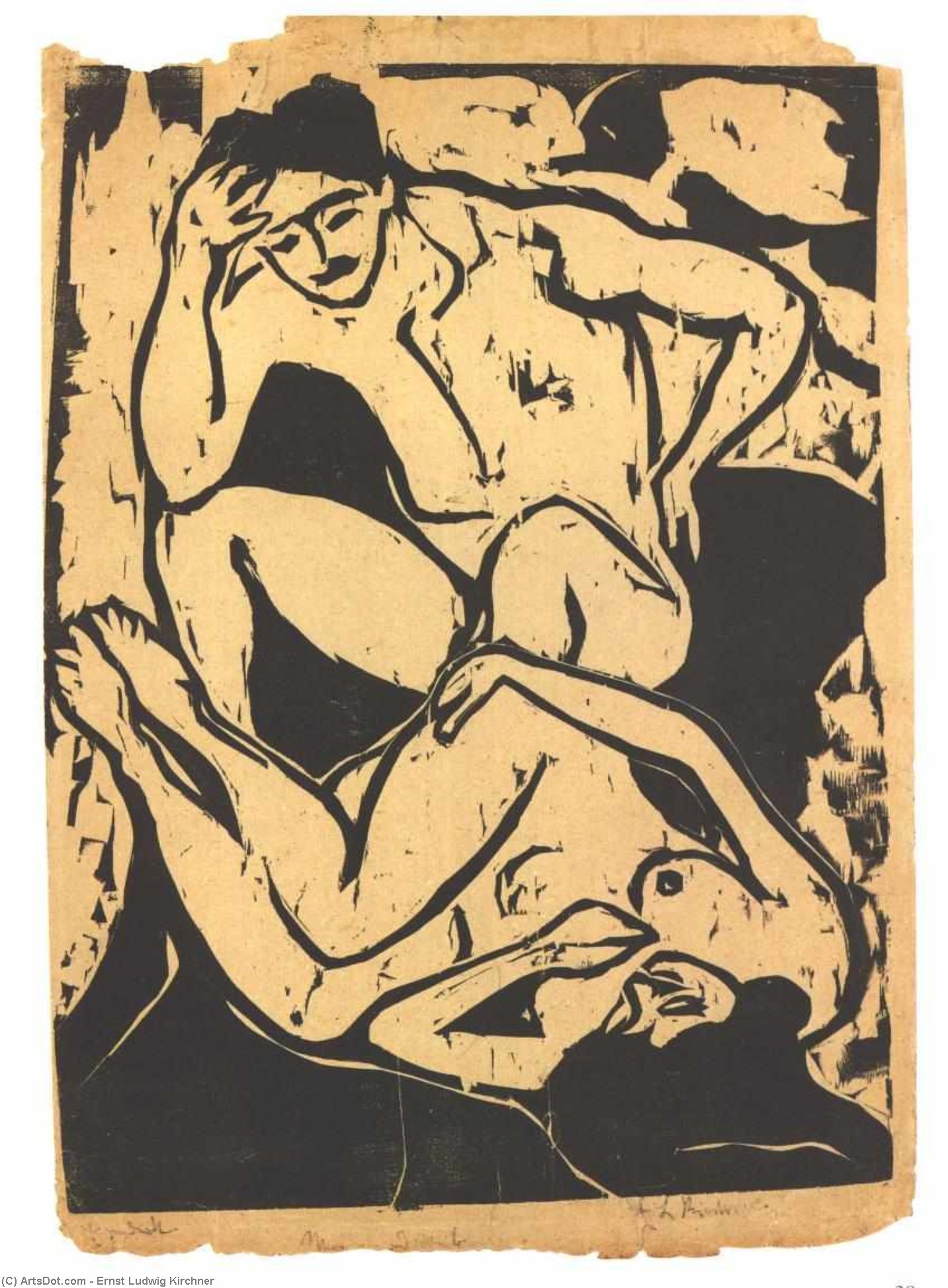 Nacked Couple On A Couch — エルンスト・リュドヴィヒ・キルヒナー