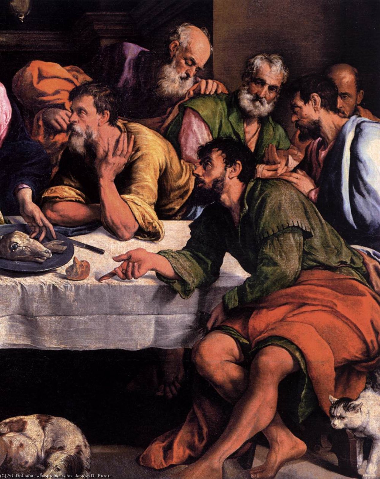 The Last Supper (detail)1 — Jacopo Bassano (jacopo Da Ponte)
