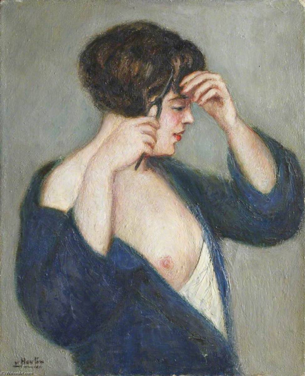 Portrait Of A Lady In Navy Blue — Georges Van Houten