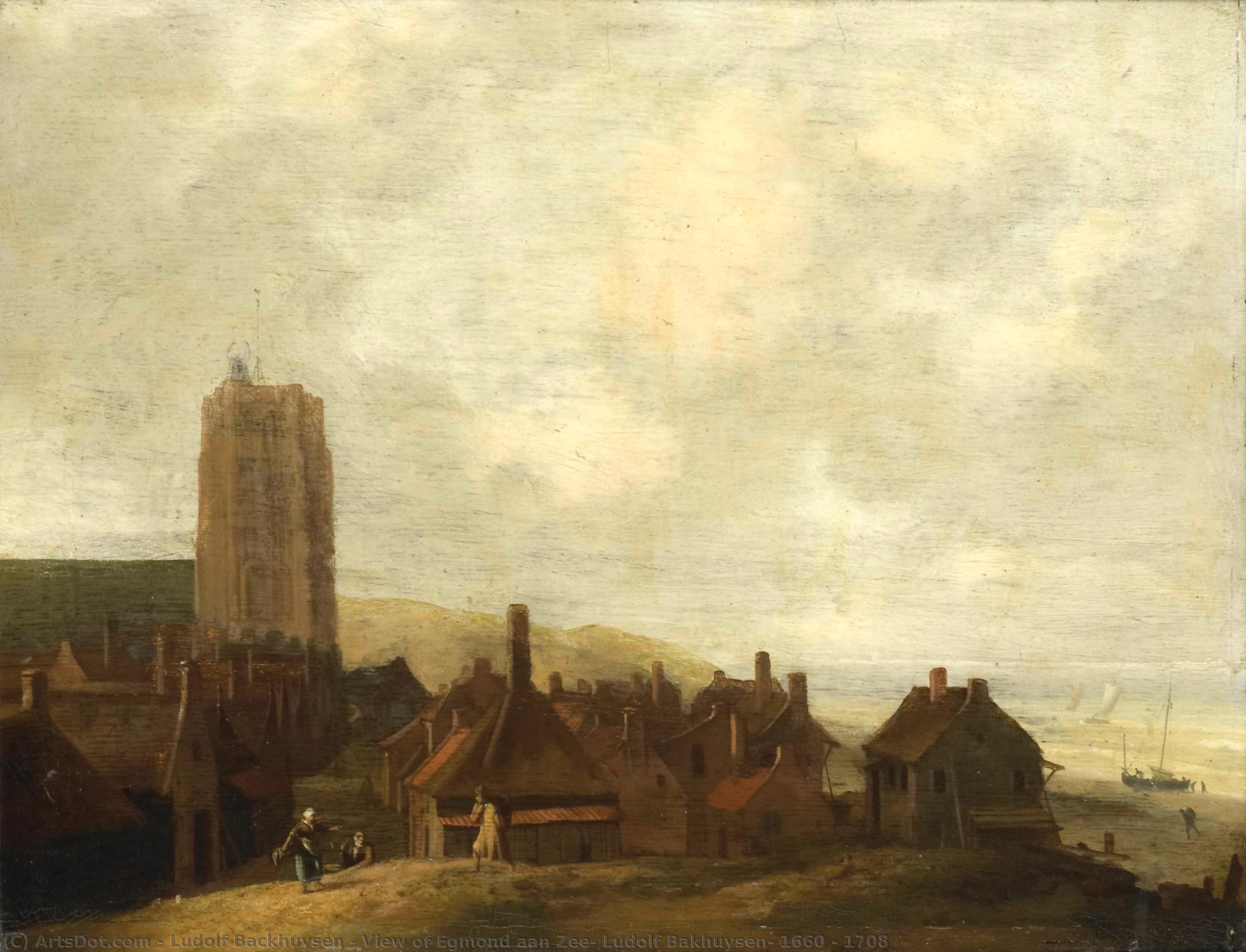 View Of Egmond Aan Zee, Ludolf Bakhuysen, 1660 - 1708 — Ludolf Backhuysen