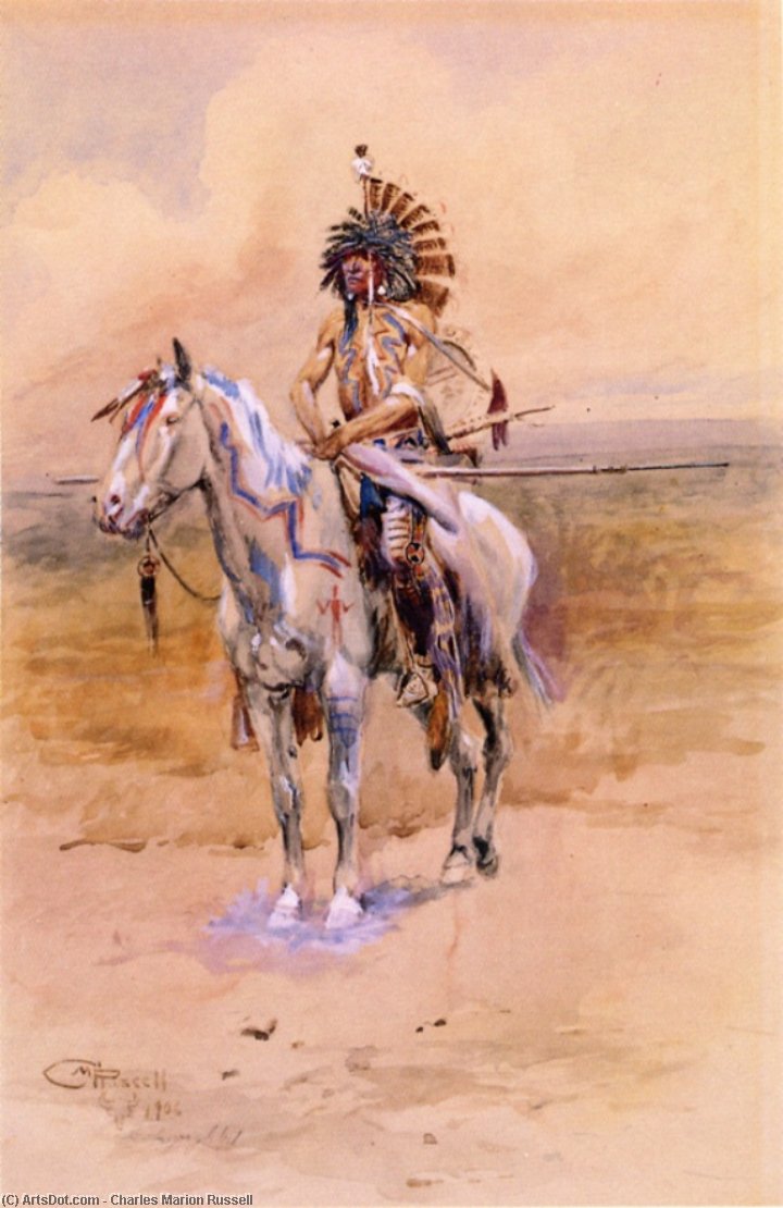 Mandan Warrior — Čarls Marion Rasel