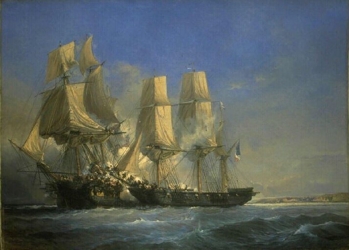 Combat De La Corvette De Bordeaux, Corsaire Français La Dame Ambert, Contre La Frégate Anglaise Lily, Le 15 Juillet 1804 — Jean Baptiste Henri Durand Brager
