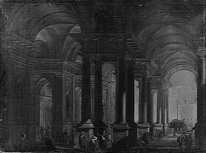 Interieur D'un Temple Avec Figures — Jean Lemaire Dit Lemaire-poussin