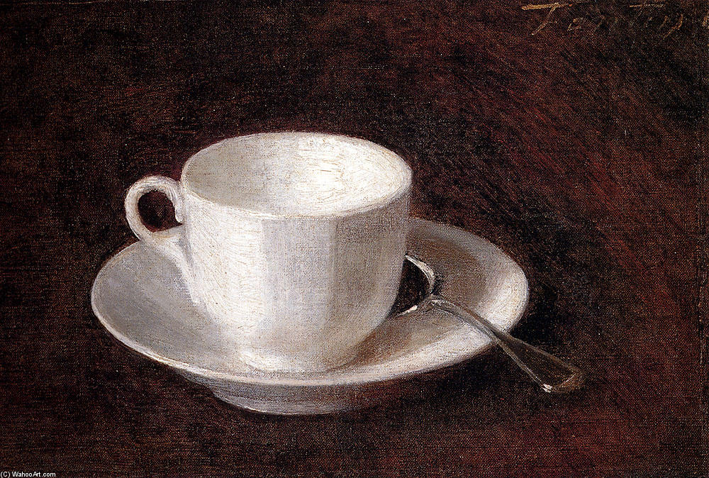White Cup And Saucer — Henri Fantin-latour