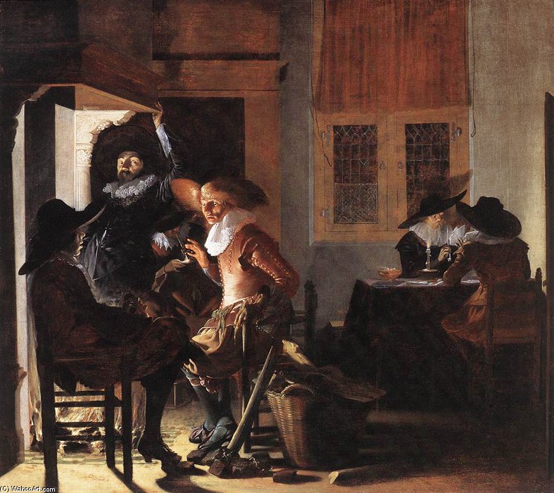 Soldiers Beside A Fireplace — Willem Cornelisz Duyster