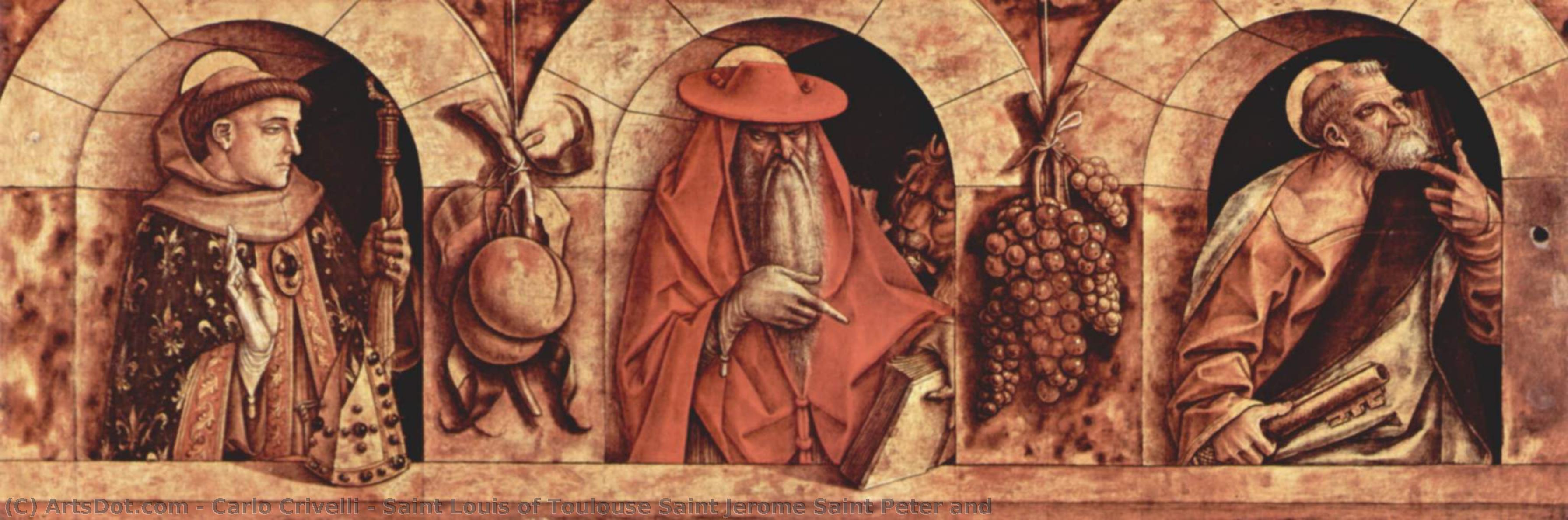 Saint Louis Of Toulouse Saint Jerome Saint Peter And — Carlo Crivelli