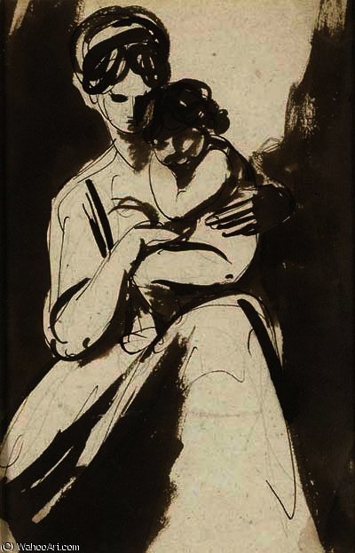 A Mother Holding Her Child — George Romney