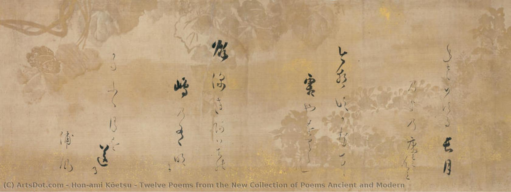 Twelve Poems From The New Collection Of Poems Ancient And Modern — Hon'ami Kōetsu