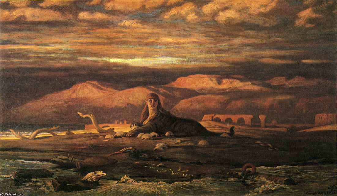 The Sphinx Of The Seashore — Elihu Vedder