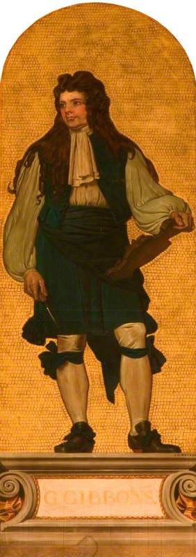 Grinling Gibbons (1648–1721) (design For A Mosaic In The Victoria And Albert Museum) — John Dawson Watson