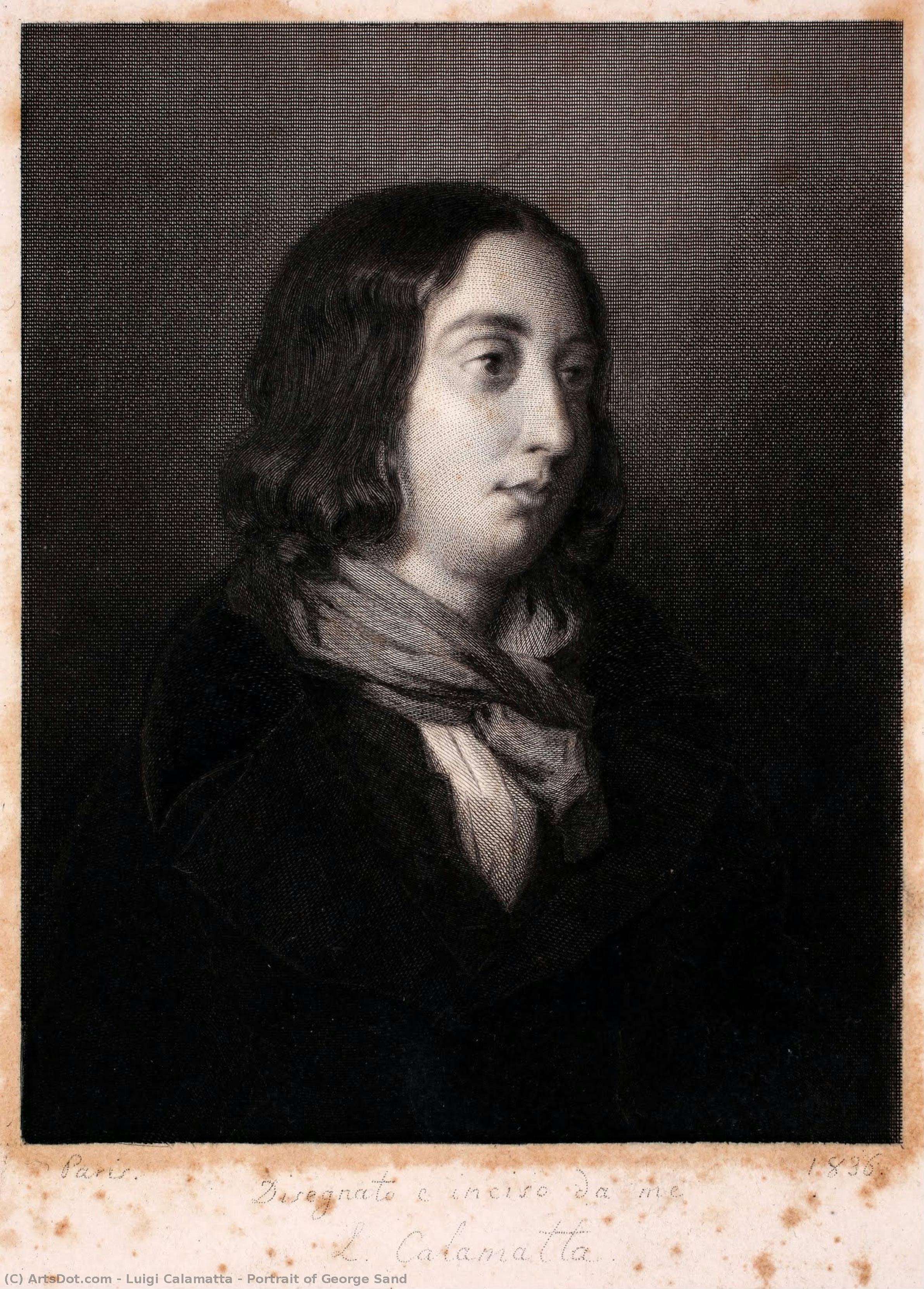 Portrait Of George Sand — Luigi Calamatta