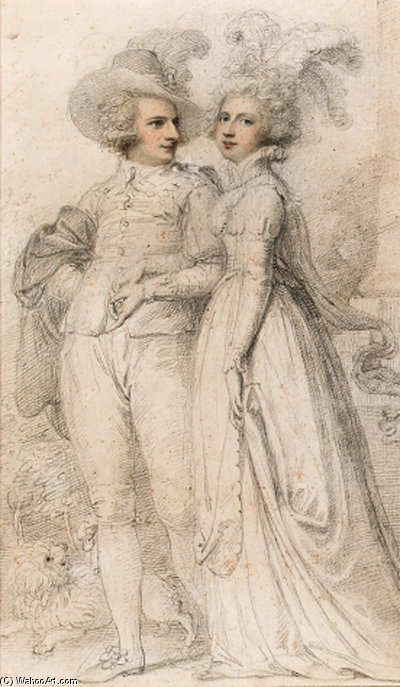 Portrait Of Sir James Hamlyn, 1st Bt. And His Wife Miss Williams — Richard Cosway