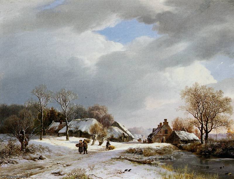 Winerlandscape At The Neder-rijn Sun — Hendrik Barend Koekkoek