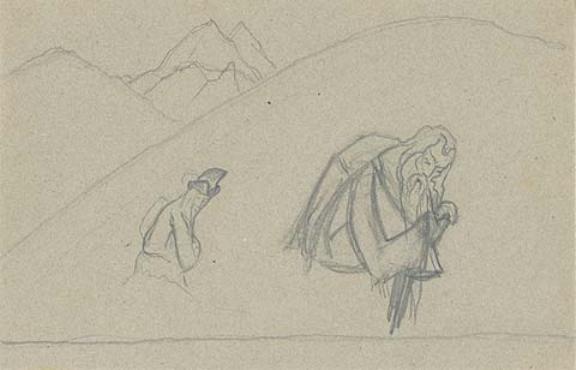 Sketch Of Lama And Sadhu — Nicholas Roerich