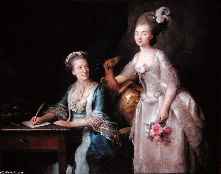 Portrait Of An Elderly Lady With Her Daughter — Anne Vallayer-coster