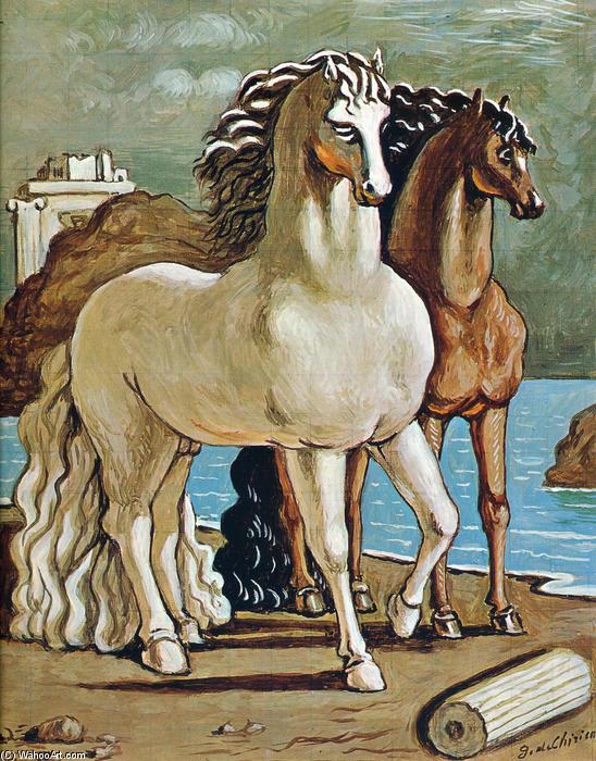 Two Horses By A Lake — Ђорђе Де Кирико