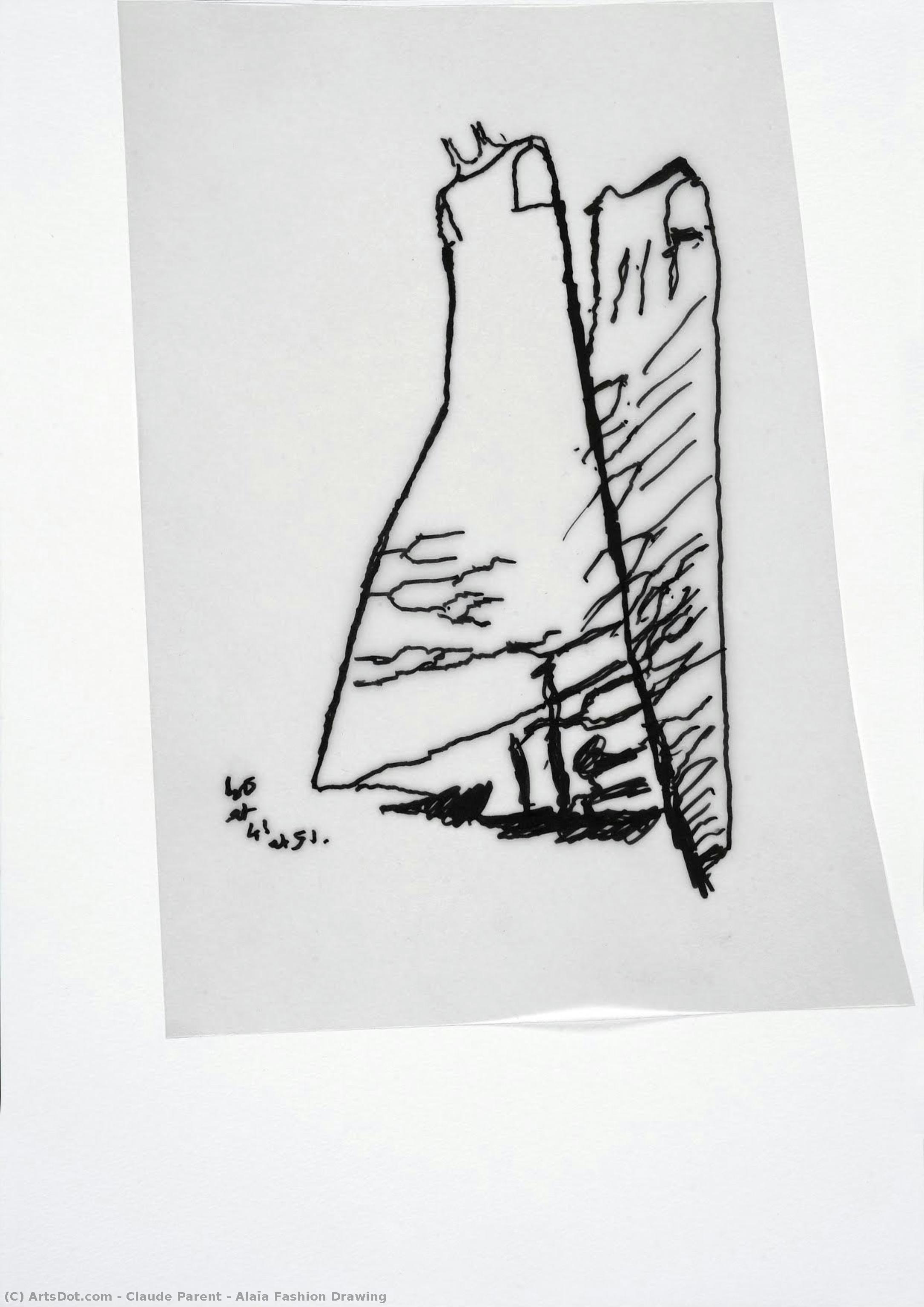 Alaïa Fashion Drawing — クロード・パレント