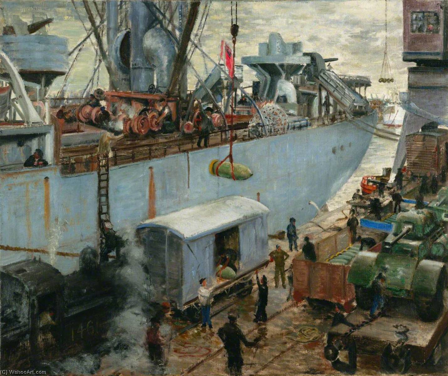 Loading Ammuniton At Hull Docks — Bernard Hailstone