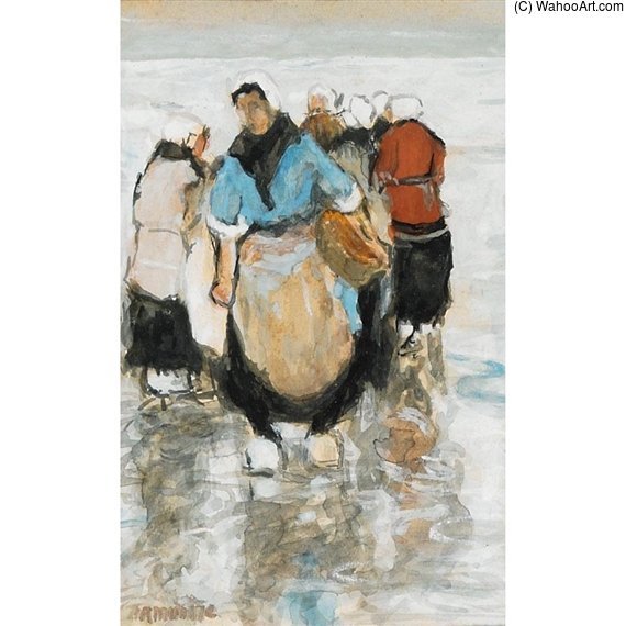 Fisherwomen On The Beach — Gerhard Arij Ludwig Morgenstje Munthe